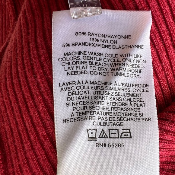 Express (Medium - EUC) Burnt Red - Knit Wrap Dress - Picture 8 of 9